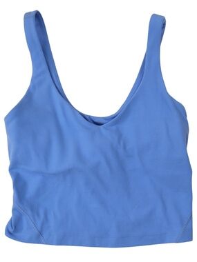 Lululemon Blue Longline Sports Bra Tank Size 2 Cropped Athletic Workout Top